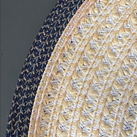 Eric Javits New York Women's Fedora Hat Blue Natural Beige Vacation Travel Beach - Picture 10 of 10